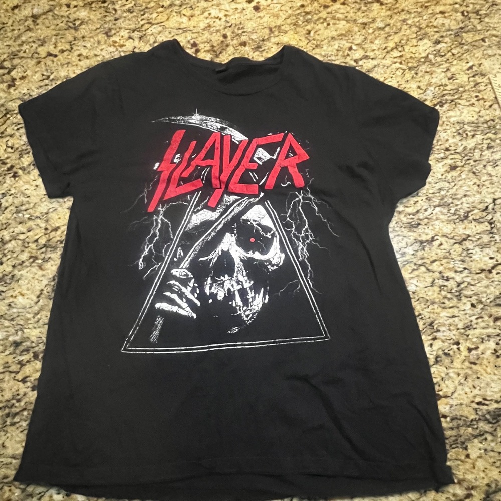 Slayer Band T-Shirt Mens 2XL Black Skull Scythe Graphic Heavy Metal Thrash‎ Tee